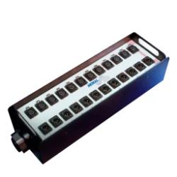 DT12 M-F Feedthru Box With Breakout to 12-M And 12-F XLR Receptacles