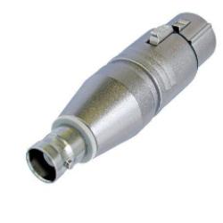 Adapter - 3 pin female XLR to BNC jack - pre-wired