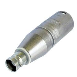 Adapter - 3 pin male XLR to BNC jack - pre-wired