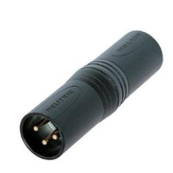 Adapter - 3 pin male XLR to 3 pin male XLR - pre-wired, black