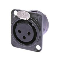 Neutrik NC3FD-L-1-B 3-Pin XLR Female Receptacle Black Housing Gold Contacts