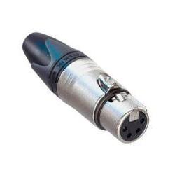 Neutrik NC4FXX-B 4 Pin XLR Female Cable Mount Plug, Black Housing, Gold Contacts