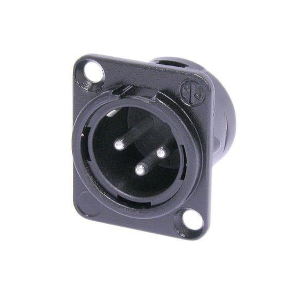 Neutrik NC3MD-L-1-BAG 3-Pin XLR Male Receptacle Black Housing Silver Contacts