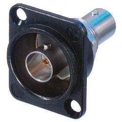 Neutrik NBB75DFG-B BNC Feedthrough Chassis Mount-Grounded, Black