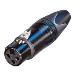 Neutrik NC3FXX-BAG 3 Pin XLR Female Black Housing Silver Contacts