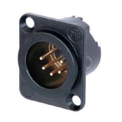 Neutrik NC5MD-LX-B 5-Pin XLR Male Receptacle Black Housing Gold Contacts