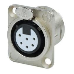 Neutrik NC6FSD-L-1 6-Pin XLR Female Receptacle Nickel Housing Silver Contacts