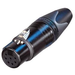 Neutrik NC7FXX-B 7-Pin XLR Female Cable Mount Plug, Black Housing, Gold Contacts