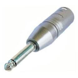 Adapter - Neutrik NA2MP 3 pin male XLR to 1/4" mono plug