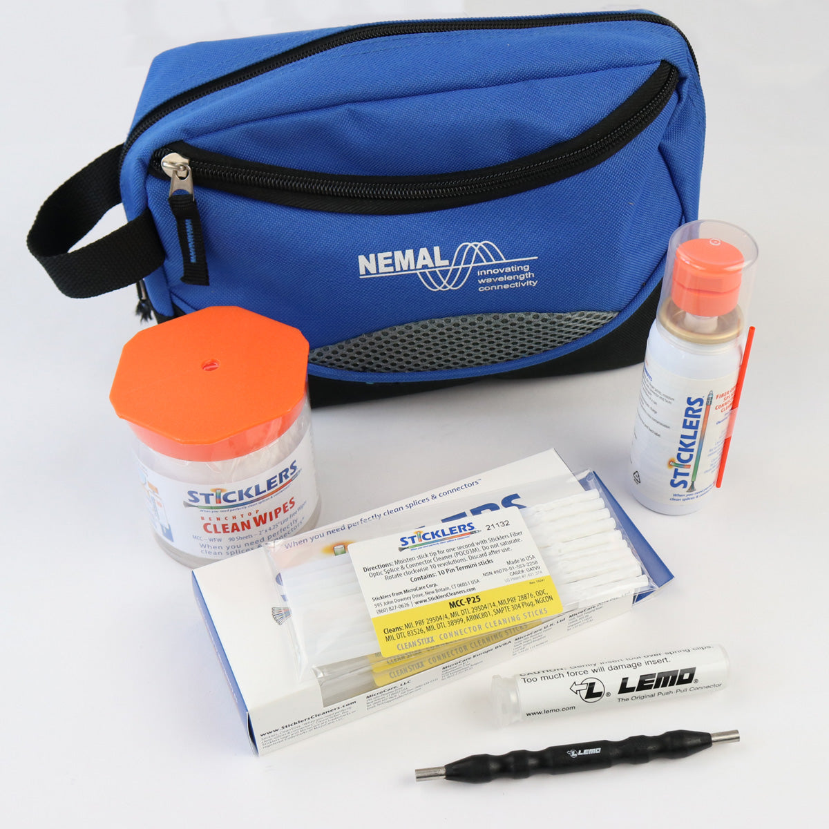 SMPTE Fiber Connector Cleaning Kit with LEMO Alignment Sleeve Tool